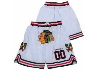 Chicago Blackhawks #00 Clark Griswold Basketball Short White with Big Logo