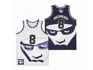 Dead Presidents Conspiracy #8 Basketball Jersey White/Black