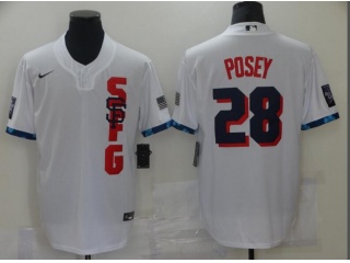 San Francisco Giants #28 Buster Posey 2021 All Satr Cool Base Jersey White