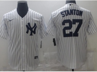 Nike New York Yankees #27 Giancarlo Stanton Cool Base Jersey White