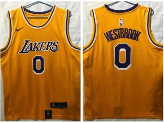 Nike Los Angeles Lakers #0 Russell Westbrook Jersey Yellow