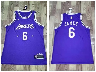Los Angeles Lakers #6 Lebron James 2021-2022 City Jersey Purple