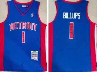 Detroit Pistons #1 Chauncey Billups Throwback Jerseys Blue