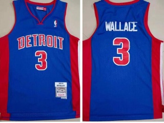 Detroit Pistons #3 Ben Wallace Throwback Jerseys Blue