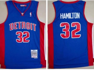 Detroit Pistons #32 Richard Hamilton Throwback Jerseys Blue