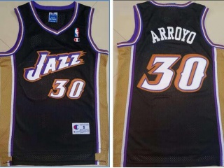 Utah Jazz #30 Carlos Arroyo Throwback Basketball Jersey Black