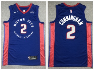 Nike Detroit Pistons #2 Cade Cunningham 2021 City Jersey Blue