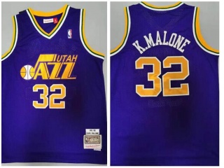 Utah Jazz #32 Karl Malone Throwback Jersey Purple