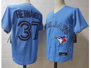 Nike Toronto Blue Jays #37 Teoscar Hernandez Cool Base Jersey Light Blue