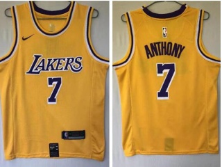 Nike Los Angeles Lakers #7 Anthony Jersey Yellow
