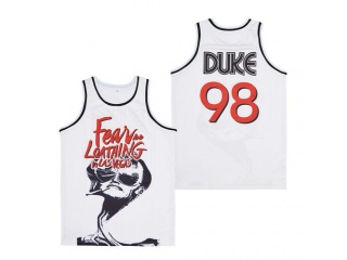 #98 FEAR AND LOATHING BASKETBALL JERSEY WHITE