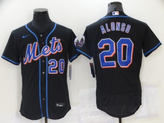Nike New York Mets #20 Pete Alonso Flexbase Jersey Black