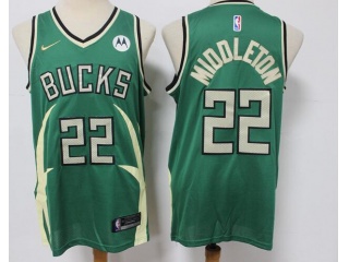 Nike Milwaukee Bucks #22 Khris Middleton 2021 Earned Jersey Green