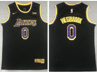 Nike Los Angeles Lakers #0 Russell Westbrook 2021 Earned Jersey Black