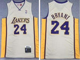 Los Angeles Lakers #24 Kobe Bryant Throwback Jersey Cream