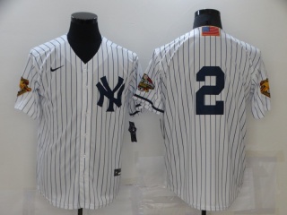 Nike New York Yankees #2 Derek Jeter World Series Cool Base Jersey White