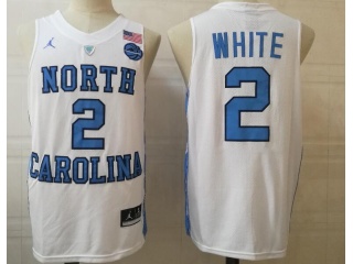 North Carolina #2 Coby White Jersey White