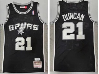 San Antonio Spurs #21 Tim Duncan Throwabck Jersey Black