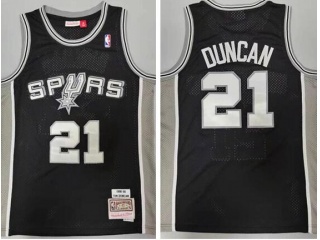 San Antonio Spurs #21 Tim Duncan Throwabck Jersey Black 