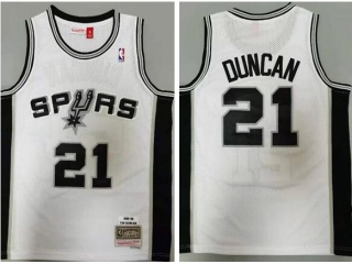 San Antonio Spurs #21 Tim Duncan Throwabck Jersey White