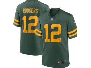 Green Bay Packers #12 Aaron Rodgers Throwback Limited Jersey Green