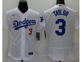 Nike Los Angeles Dodgers #3 Chris Taylor Flexbase Jersey  White