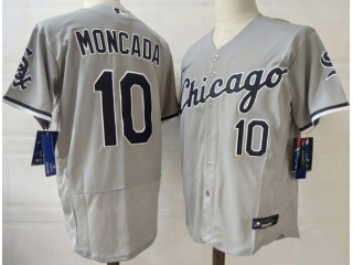 Nike Chicago White Sox #10 Yoan Moncada Flexbase Jersey Grey