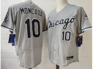 Nike Chicago White Sox #10 Yoan Moncada Flexbase Jersey Grey 