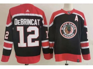 Adidas Chicago Blackhawks #12 Alex Debrincat Retro Jersey Black