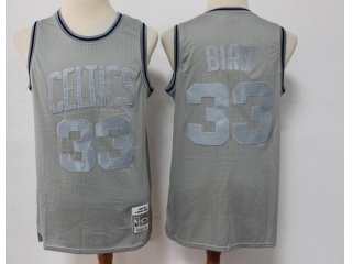 Boston Celtics #33 Larry Bird Throwback Jersey Grey