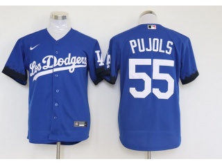 Nike Los Angeles Dodgers #55 Albert Pujols City Cool Base Jersey Blue