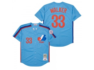 Montreal Expos #33 Larry Walker Baseball Jersey Blue Retro