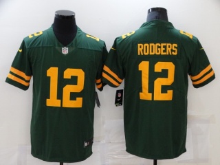 Green Bay Packers #12 Aaron Rodgers Throwback Limited Jersey Green