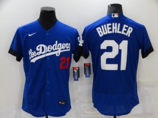 Nike Los Angeles Dodgers #21 Walker Buehler City Flex Base Jersey Blue