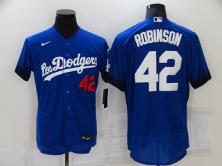Nike Los Angeles Dodgers #42 Jackie Robinson City Flex Base Jersey Blue