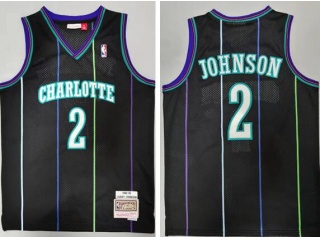 New Orleans Hornets #2 Larry Johnson Throwback Jersey Black