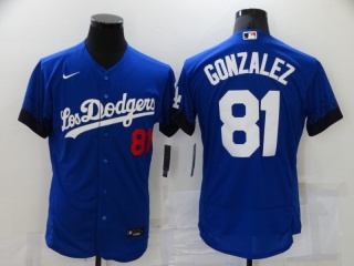 Nike Los Angeles Dodgers #81 Victor Gonzalez City Flex Base Jersey Blue