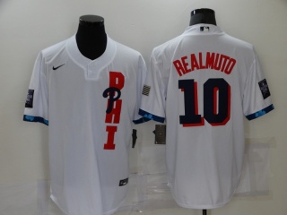 Nike Philadelphia Phillies #10 J.T. Realmuto 2021 All Star Cool Base Jersey White