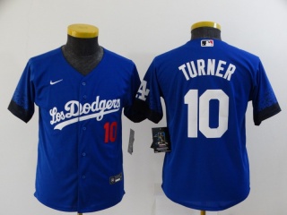 Youth Nike Los Angeles Dodgers #10 Justin Turner City Jersey Blue