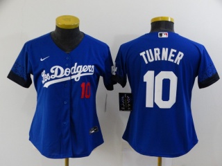 Woman Nike Los Angeles Dodgers #10 Justin Turner City Jersey Blue