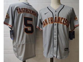 Nike San Francisco Giants #5 Mike Yastrzemski Flexbase Jersey Grey