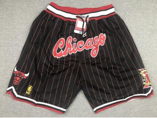 Chicago Bulls Pinstripes 10th Throwback Shorts Black 