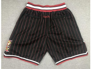 Chicago Bulls Pinstripes 10th Throwback Shorts Black 