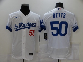 Nike Los Angeles Dodgers #50 Mookie Betts City Flexbase Jersey White