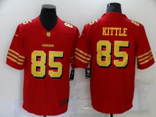 San Francisco 49ers #85 George Kittle with Golden Number Limited Jersey Red