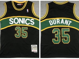 Seattle SuperSonics #35 Kevin Duran Throwback Jersey Black