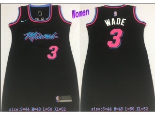 Nike Miami Heat #3 Dwyane Wade City Woman Dress Black 