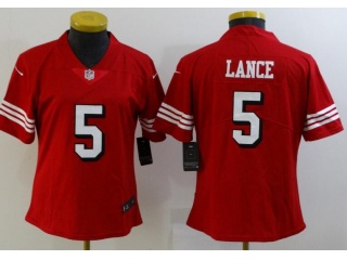 Woman San Francisco 49ers #5 Trey Lance Color Rush Limited Jersey Red