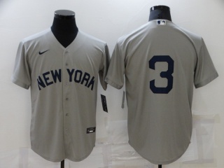 Nike New York Yankees #3 Field Of Dreams Cool Base Jersey Grey