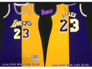 Los Angeles Lakers #23 Lebron James Dress Jersey Purple And Yellow